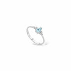 Anello a goccia oro bianco e acquamarina