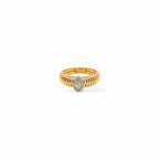 Anello tubogas fascia stretta oro e goccia fancy