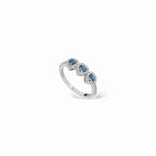 Anello trilogy cuori zaffiri e diamanti
