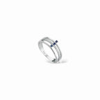 Anello trilogy zaffiri e diamanti