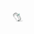 Anello trilogy smeraldi e diamanti