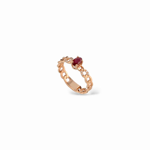Anello groumette rubino ovale