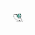 Anello goccia smeraldi e diamanti