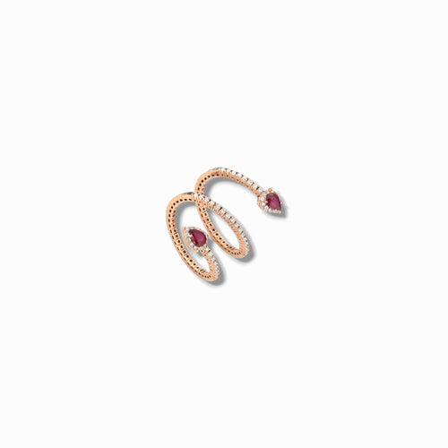 Anello snake diamanti e rubini