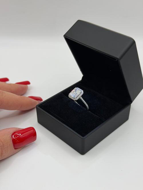 Anello MOISSANITE square argento