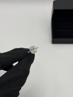 Anello MOISSANITE square argento