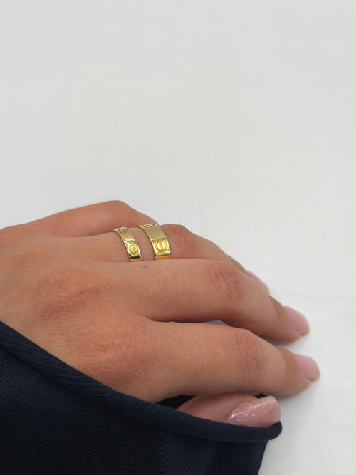 Anello fascia C slim oro
