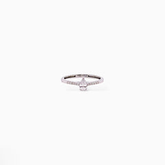 Anello solitario goccia oro e diamanti