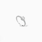 Anello taglio smeraldo oro e diamanti