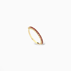 Anello mezza veretta oro e rubini