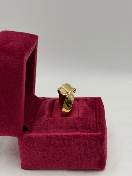 Anello onda liscia big oro