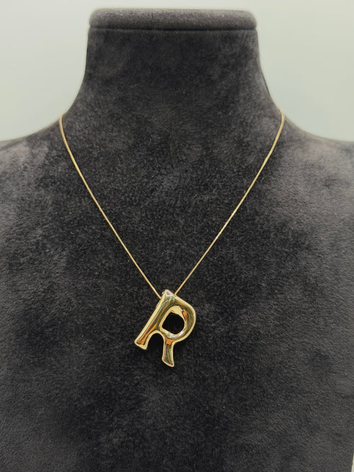 Collana lettera balloon oro