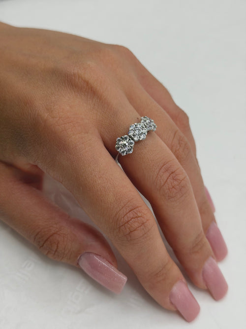 Anello trilogy fiori oro