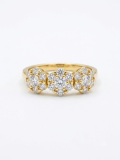 Anello trilogy fiori oro