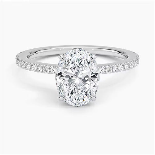 Anello solitario ovale argento + box rose 🌹