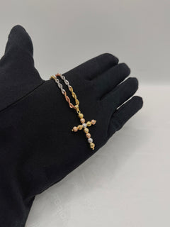 Collana croce milleluci trecolori