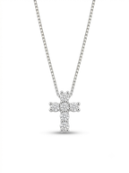 Collana croce oro 9ct e diamanti small