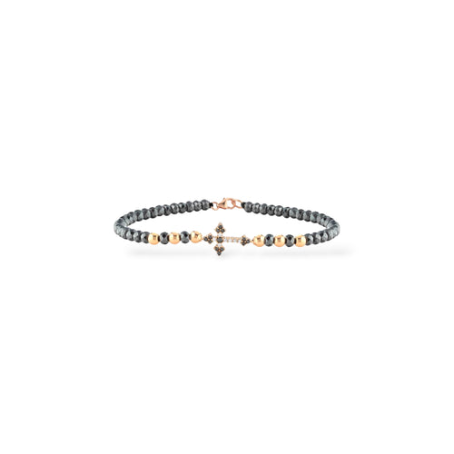 Bracciale con croce oro e diamanti