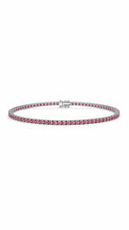 Bracciale tennis oro 9 ct e rubini rossi