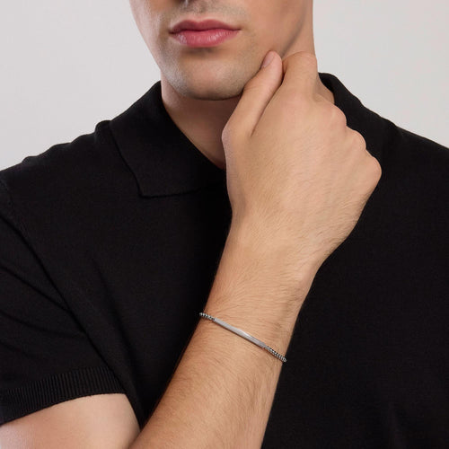 Bracciale targhetta personalizzabile argento uomo