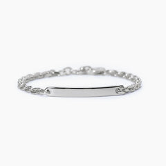 Bracciale targhetta personalizzabile argento uomo