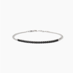 Bracciale mezzo tennis argento uomo