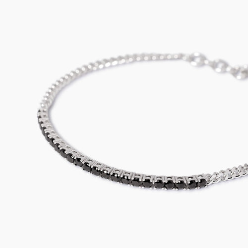Bracciale mezzo tennis argento uomo