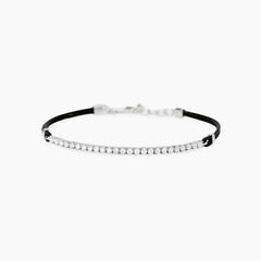 Bracciale cordino-tennis argento uomo