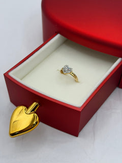 Anello cuoricino “Luce” oro + box San Valentino 🌹