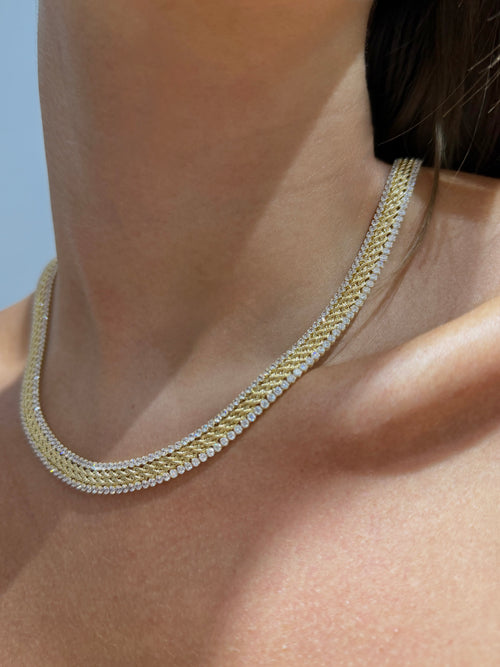 Collier torchon-tennis oro BIG