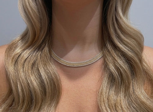 Collier torchon-tennis oro BIG