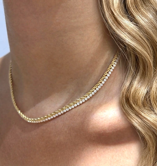Collier torchon-tennis oro SMALL