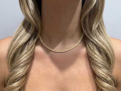 Collier torchon-tennis oro SMALL