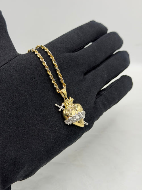 Collana CUORE SACRO SPADA oro