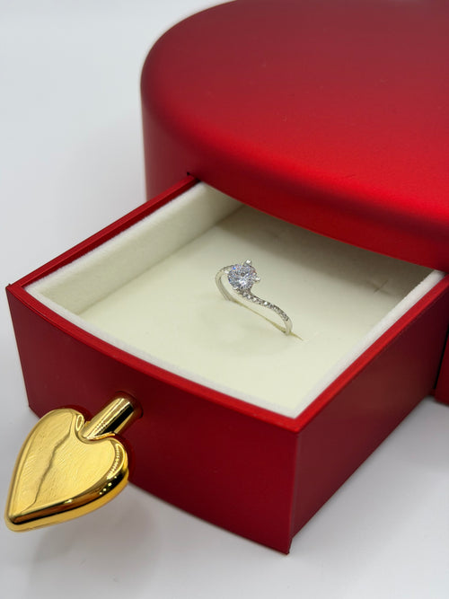 Solitario Valentino oro + box cuori