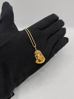 Collana volto Cristo oro
