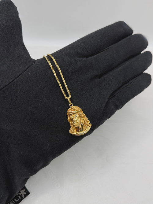 Collana volto Cristo oro