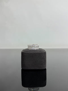 Anello fascia baguette argento