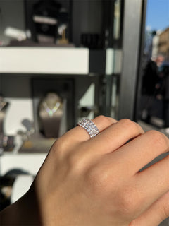 Anello fascia baguette argento