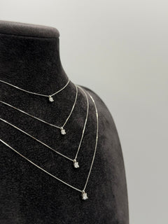 Collana punto luce oro 9ct e diamante