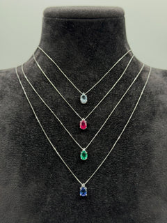 Collana oro 9ct e acquamarina
