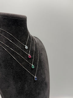 Collana oro 9ct e acquamarina
