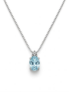 Collana oro 9ct e acquamarina