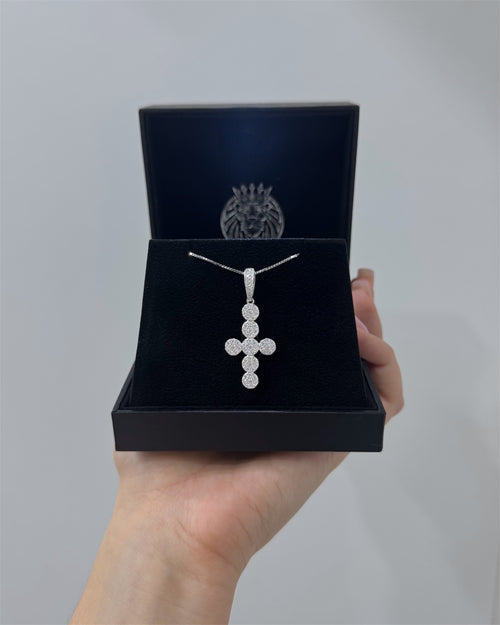Collana croce TONDA argento