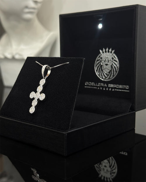 Collana croce TONDA argento