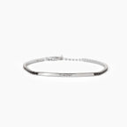 Bracciale targhetta con tennis argento