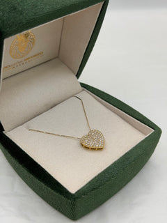 Collana cuoricino pave’ oro