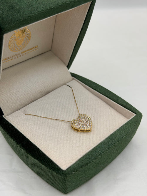 Collana cuoricino pave’ oro