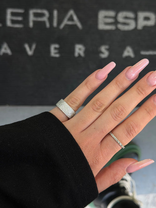 Anello FASCIA INGLESE zirconata argento