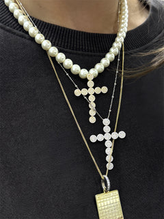 Collana CROCE & PERLE argento